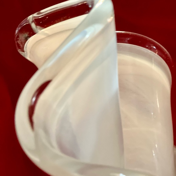 Large Italian Swirl & Swung Art  Glass Vase Label Murano - Picture 5 of 7